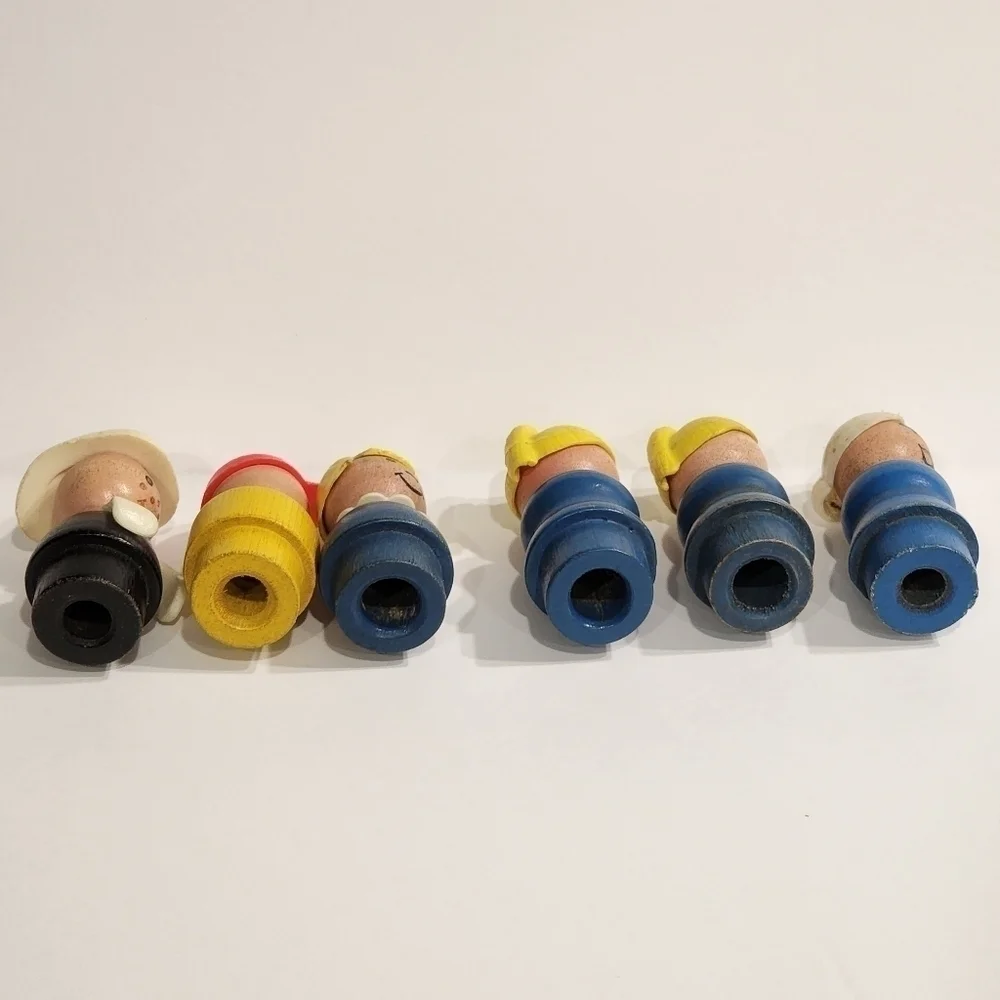 Vintage FP Little People Wood head & body lot of 6